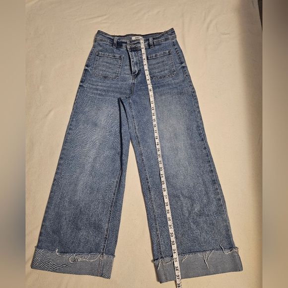 OAT NEW YORK Womens Ligth Blue Jeans High Waist - Wide Legs VERY STRETCHY SIZE 8 - Picture 7 of 10